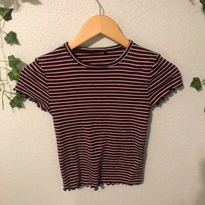 ‼️Bundle for Free‼️Forever 21 Striped Lettuce Top
